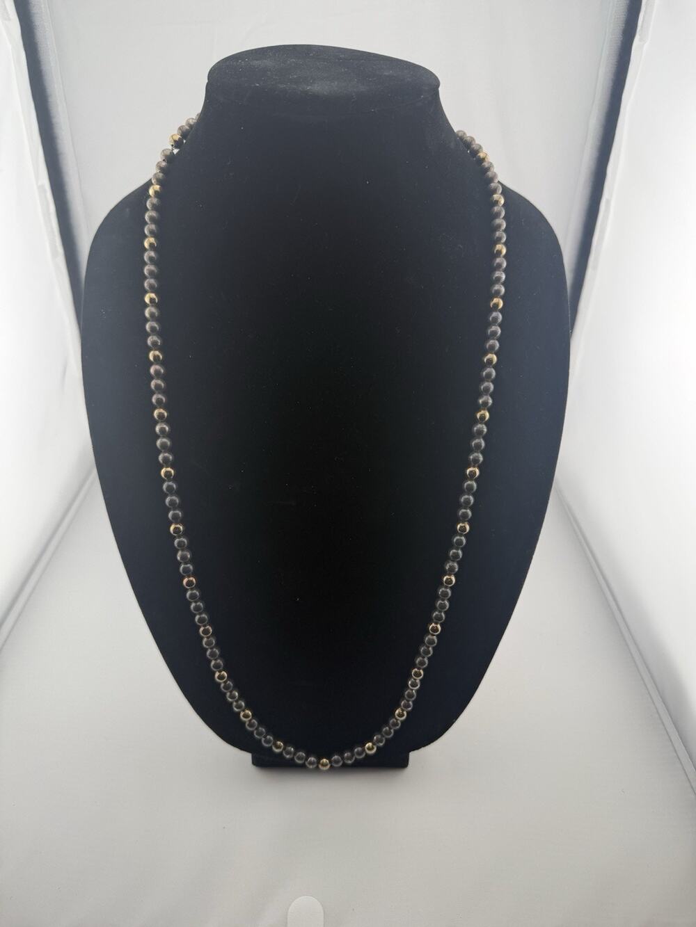 Vintage Napier Black And Gold Bread Necklace